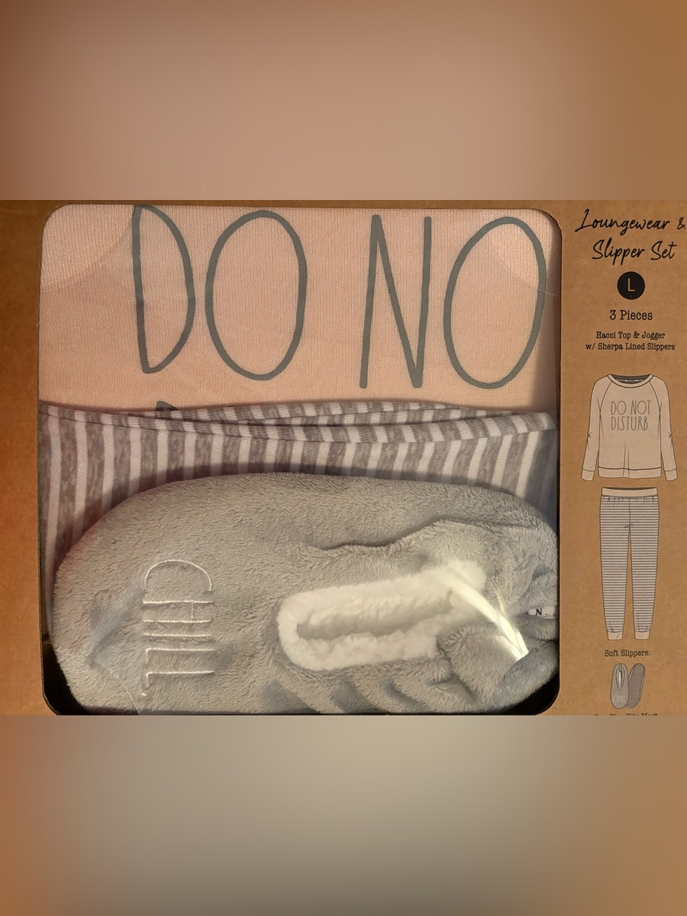 Rae Dunn Loungewear & Slipper Set - Do Not Disturb